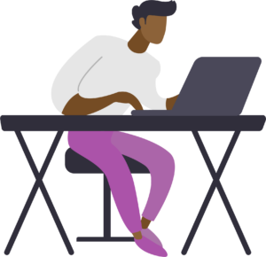 Illustration Man at desk