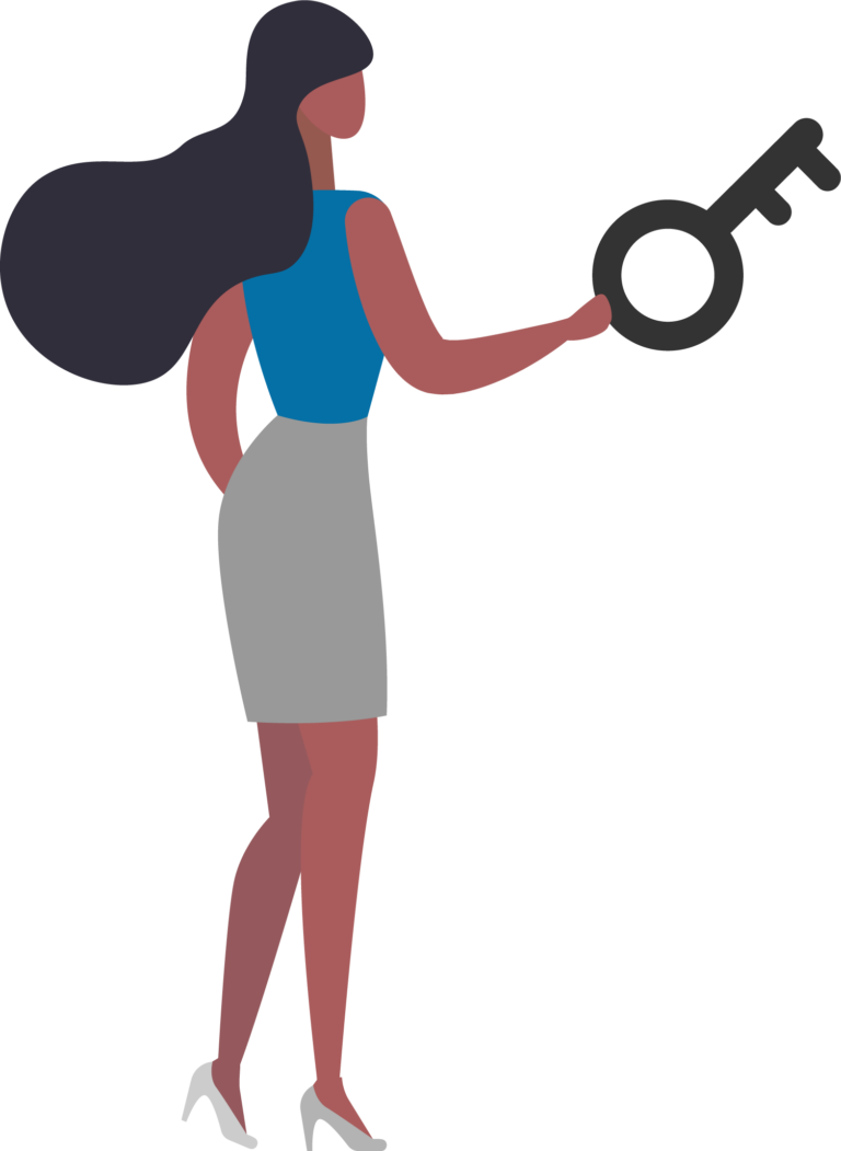 holding a key graphic